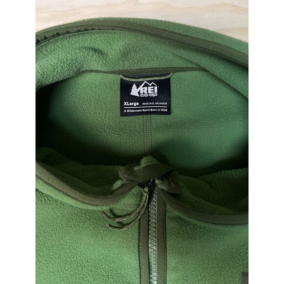 REI Co-Op Trailmade Men’s Fleece Full Zip Jacket Size XL Green/Army Green - Picture 10 of 11